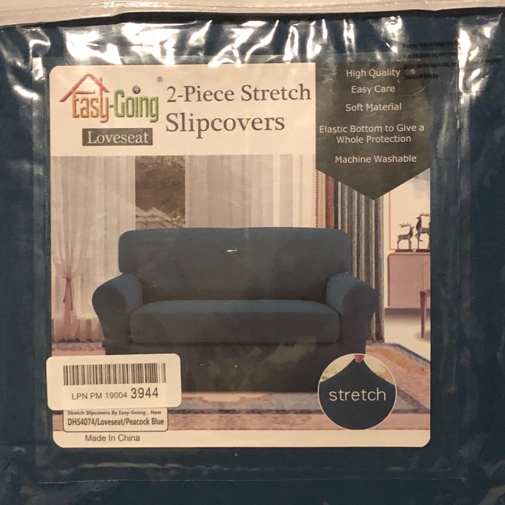 Sofa cover peacock blue